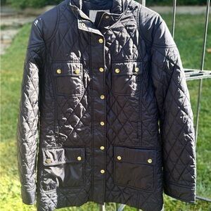 BANANA REPUBLIC Quilted Black Jacket with Gold Buttons Size M/L